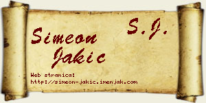 Simeon Jakić vizit kartica